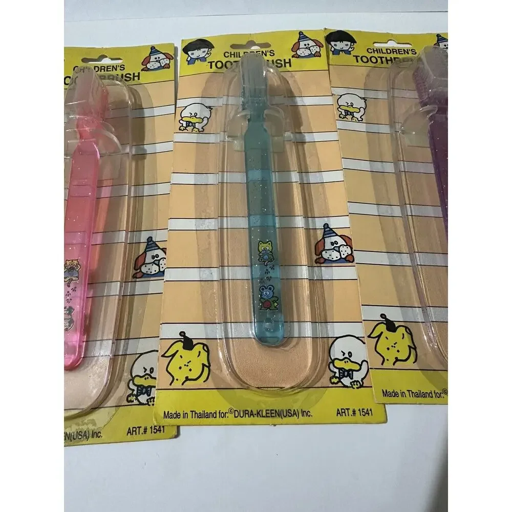 Lot 7 VINTAGE Children’s Toothbrushes Dura Kleen Oral Pure Kids Adult Toothbrush